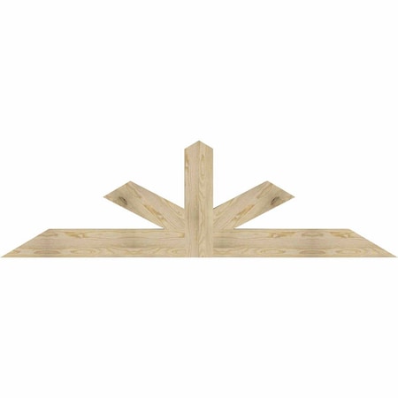 Ekena Millwork Saratoga Rough Sawn Timber Gable Bracket, Douglas Fir, 84"W x 24"H x 4"D x 6"F, 7/12 Pitch GBW084X24X0406SAR00RDF